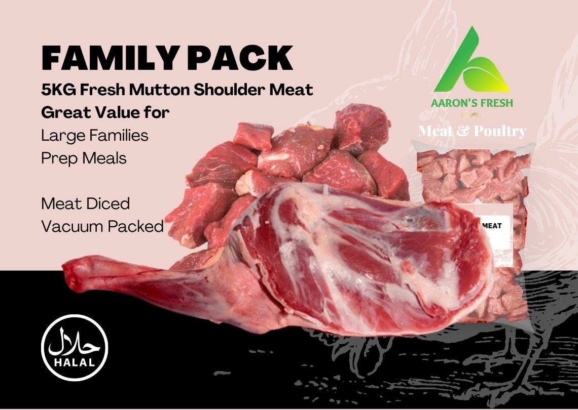 Family Pack Mutton Shoulder Meat Diced ON the bone 5kg 3 Mutton shoulder meat