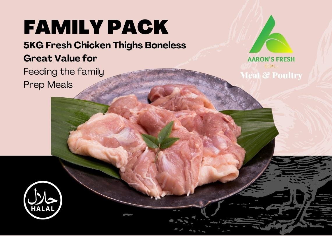 Fresh Halal Chicken Thighs 5kg Family Pack 3 halal chicken thighs